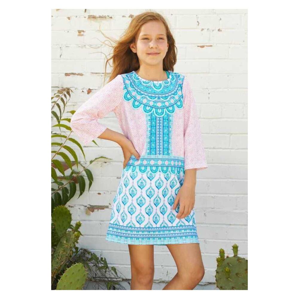 Cabana Life Santorini Swim Cover Up Shift Dress Girl Size 6X